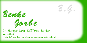 benke gorbe business card